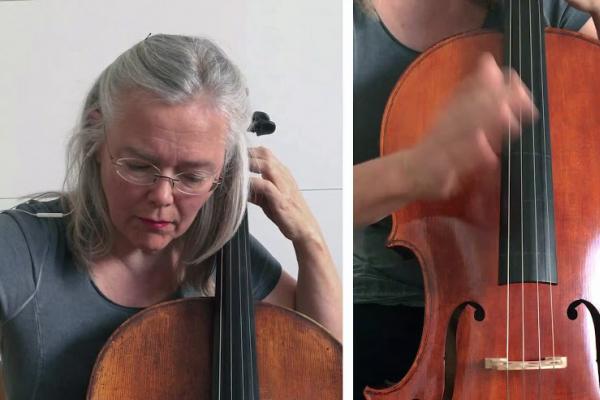 Montage av Åsa Åkerberg som spelar cello